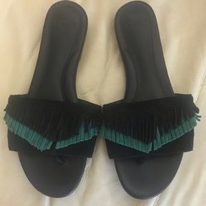 Ugg Amputee Black And Green Flip Flop